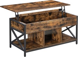 Rustic Brown And Black Ulct202B01 Vasagle Lift Top Coffee Table,, Recept... - $145.97