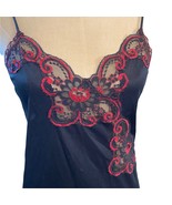 Black &amp; Red Lace Mermaid Style Vintage Lace Nightgown Slip Lingerie Small - £37.74 GBP