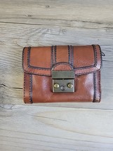 Fossil Vintage Reissue Vri Trifold Two Tone Leather Wallet - £40.59 GBP