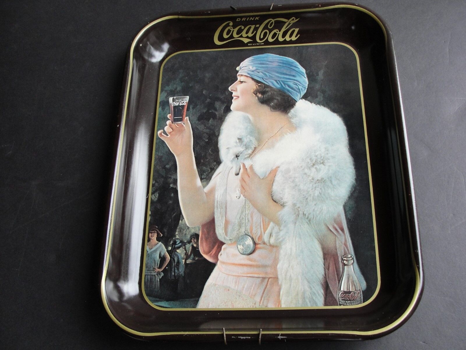 Primary image for Drink Coca-Cola, Flapper Girl-Tray 1973 Reproduction from 1925 Advertisement. 