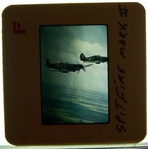 Spitfire Mark II in flight Vintage  Plane Photo Slide - $4.00