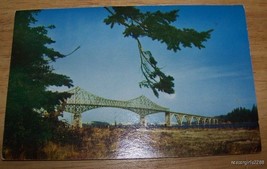 Bridge Over Coos Bay 1954 Oregon Postcard - £3.18 GBP