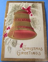  Christmas Greeting Bell MI Germany embossed Postcard - £7.85 GBP