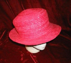 NEW Elegant Ashley Stewart  Pink Straw Hat - £11.84 GBP