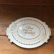 Estate Grasslands Road Bless Our Family Oval Ceramic Trivet or Wall Plaq... - $12.19