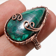 Malachite Gemstone Handmade Fashion Copper Wire Wrap Ring Jewelry 7.50&quot; SA 512 - £3.94 GBP