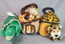 Toys To Grow On Plush Animals  Basket House w/Handles Leopard Giraffe Alligator - £12.53 GBP