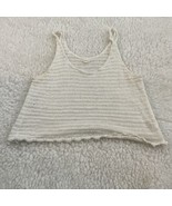 Aerie sand-colored cropped crocheted tank top Medium  - $11.65