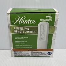 Hunter Damp Rated Ceiling Fan Handheld Remote Control White 3 Speed 99392 - $11.98