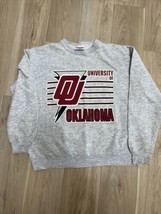 University Of Oklahoma VTG Sweater Large Dodger Tag Gray - £22.64 GBP
