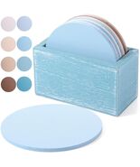 Queekay Wooden Drink Coasters Set of 8 with Holder 4in Grey Marble - $209.94 MXN