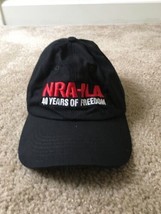 NRA-ILA 40 Years Of Freedom Men&#39;s Adjustable Strap Back Baseball Cap Black - $33.95