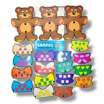Vintage Montessori Baby Learning Game Bear Dressing Shapes Motor Skills C22 - £10.32 GBP