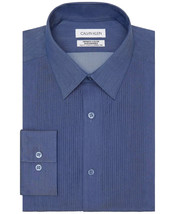 Calvin Klein Men&#39;s Infinite Color Sustainable Slim Fit Dress Shirt Blue-15-15.5 - £25.56 GBP