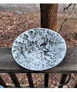 Black &amp; White Splatterware Enamelware Serving/Fruit Bowl  10-1/8&quot;W - $25.00