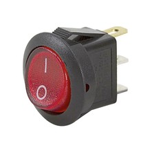 On/Off Single Pole Single Throw 13 Amps 125 Volt AC Red Rocker Switch Round - £17.36 GBP