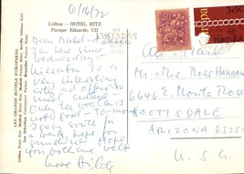 Postmarked 1972 Postcard Lisboa Hotel Ritz ~ Portugal to Arizona, USA - £3.11 GBP