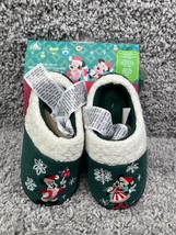 Disney Youth Girls Slipper Sock Set Green White Size 9/10 Minnie Mickey Mouse - £22.35 GBP