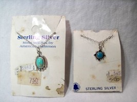 Vintage Bell Trading Post Sterling Silver Turquoise Necklaces - Lot of 2 - K821 - £43.06 GBP
