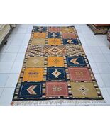 Handwoven Taznakht Rug: Moroccan Berber Wool Rug with Geometric Design - $2,000.00