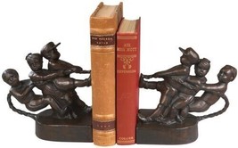 Bookends Tug of War Large Hand Painted Resin OK Casting Traditional - £191.04 GBP