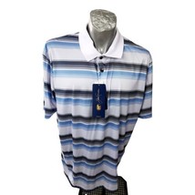 Jack Nicklaus Mens Shirt Polo Blue Stripe Size XL Stayscreen Staydri Golf New - £25.90 GBP