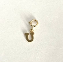 Gold Filled Initial U Letter Pendant Charm With Lock Clasp - £7.81 GBP