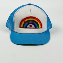 Vintage Niagara Falls Rainbow Trucker Blue &amp; White Snapback Mesh Cap - $15.19