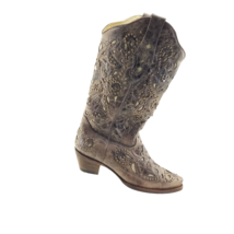 Cowboy Boots Women’s ORRAL A1098 Crater Bone Inlay Studs Western Goat Sz 7 - £87.15 GBP