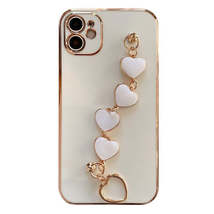 Anymob iPhone Case White Heart Bracelet Colorful Electroplating Silicone... - £18.55 GBP