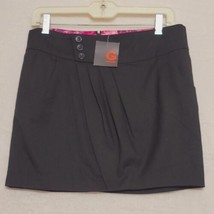 G By Guess Womens Mini Skirt Sz 27 Jet Black 3 Pleats Buttons Pockets Zipper - £32.32 GBP