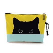 Cute Black Cat Cats Footprints Cosmetic Bag Cases Makeup Bag  Pattern Women Comb - £9.63 GBP