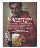 1980 Natural Light Beer Print Ad Vintage Football Nick Buoniconti 8.5&quot; x... - $18.92