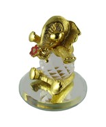 Swarovski ELMO the Elephant Crystal &amp; Gold Metal Mini Figurine - £18.29 GBP