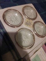 Vintage Italian LEONARD Crystal Glass Silver Plated Ashtray/Coaster SET of 8 - $18.69