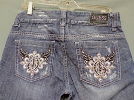 Guess Women&#39;s Daredevil Skinny Leg 30 Blue Jeans Measured Size 33x33 - £23.72 GBP