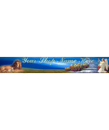 Heaven Stairs Lion Lamb Angel Custom Designed Web Banner 120 - £5.59 GBP