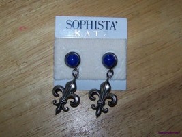 Fleur de Lis Earrings 1980&#39;s Sophista&#39; Katz pierced - £7.91 GBP