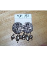 Gold Disc bead Earrings 1980&#39;s Sophista&#39; Katz pierced - £7.81 GBP