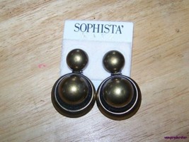 1980&#39;s Sophista&#39; Katz pierced Clunky circles earrings - £7.91 GBP