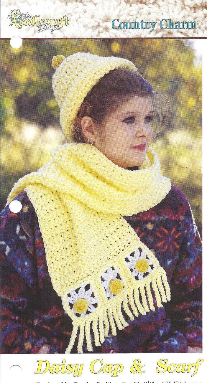 Daisy Cap & Scarf Crochet Pattern - $2.99
