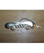 Sports car Metal gold tone exhaust brooch 1980&#39;s - £15.62 GBP