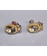 Coro Rhinestone silver tone Vintage screw on earrings - £7.77 GBP