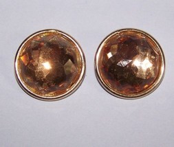 Bergere Button Rhinestone Vintage clip on earrings - £7.95 GBP
