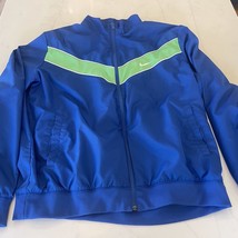 Nike Windbreaker Chevron Color Block Jacket  Green &amp; Blue Vintage Large - $12.99