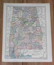 1928 Original Vintage Map Of Alabama - £13.66 GBP