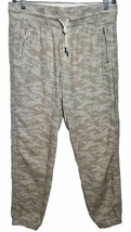 Athleta Size 14 Cabo Tide Linen Jogger Pants In Tan Camo - $25.35