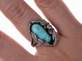 sz7.25 Vintage Native American Sterling/turquoise ring - £68.31 GBP