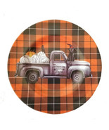 Pumpkin Farm Truck Halloween Lunch App Plates Set of 4 Melamine Black Ca... - $34.18
