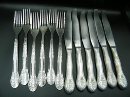 Vintage retro stainless steel USSR soviet table forks and knifes - SET of 12 - £28.19 GBP